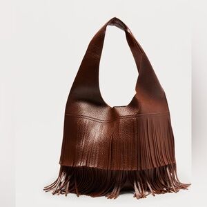 Fashion Nova Brown Fringe Shoulder Bag